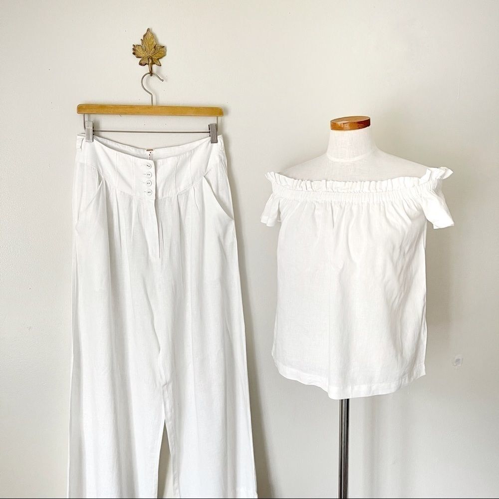 HTF Free People White Everything 2 piece Set size 8 Rare